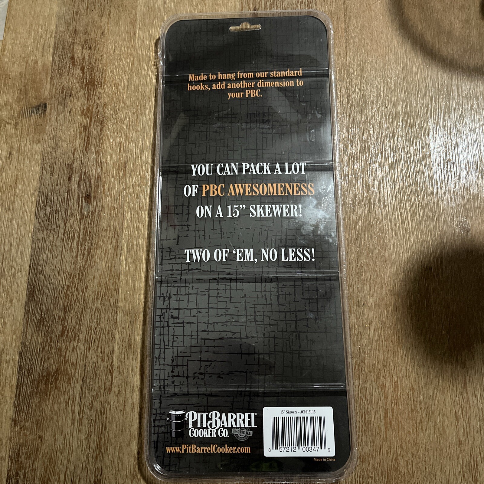 (2-Pk) Pit Barrel Cooker Vertical Hanging Skewers Stainless Steel 15"