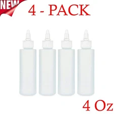 4 Pcs Condiment Squeeze Bottles with Twist Top Cap 4 Oz for Ketchup Mustard Oil