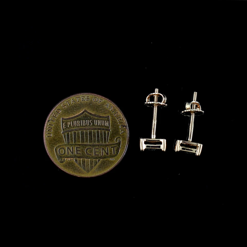 Aretes negros reales de diamantes genuinos enchapados en oro amarillo de 14K de ley Foto 4 de 4