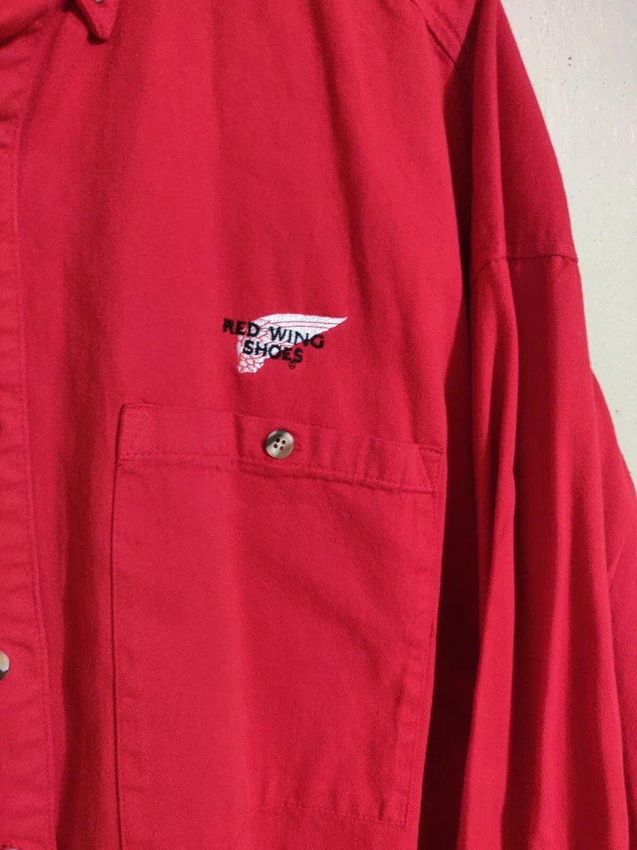 复古 Red Wing 鞋 靴子 美国制造 L/S 纽扣 棉法兰绒衬衫 - 男式 XL — 第 2/4 张图片