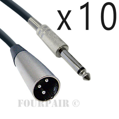 10-Pack XLR Microphone Cables 25ft - Shielded Balanced Male To Female Audio Cable