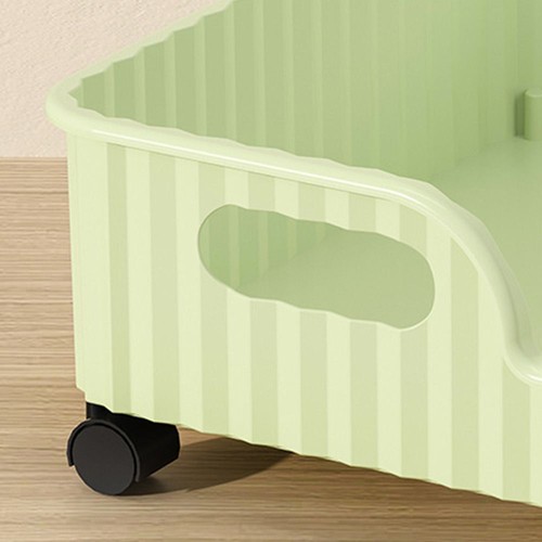 Plastic Movable Book Storage Box with Pulley Toy Storage Box Student - Picture 4 of 9