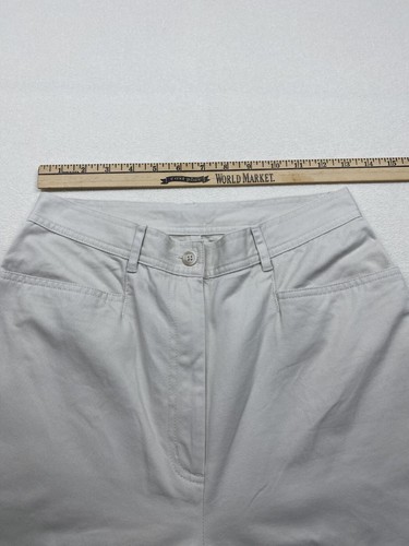 VTG 90s LL Bean Womens High Waist Chino Pants Sz 8 Tall Beige Twill Straight Leg - Picture 5 of 14