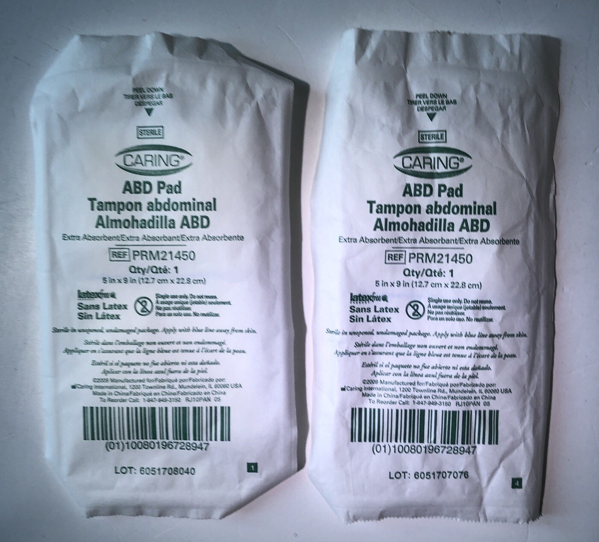 Caring (2) ABD Pad Tampon Abdominal 5x9 REF PRM21450 Quantity 2 | eBay Caring (2) ABD Pad Tampon Abdominal 5x9 REF PRM21450 Quantity 2 | eBay