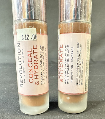 2x Make up Revolution Conceal & Hydrate  Medium  Full coverage Foundation