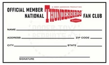 THUNDERBIRDS - NATIONAL FAN CLUB MEMBERSHIP CARD - VINTAGE FANTASY