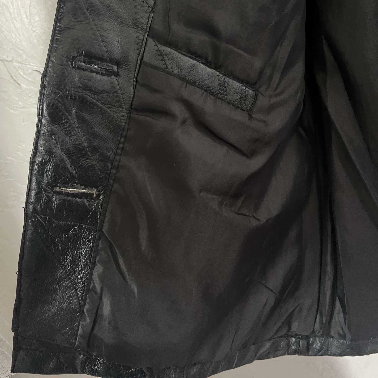 Vintage Jacket Size 2X Plus Patchwork Black Leath… - image 13