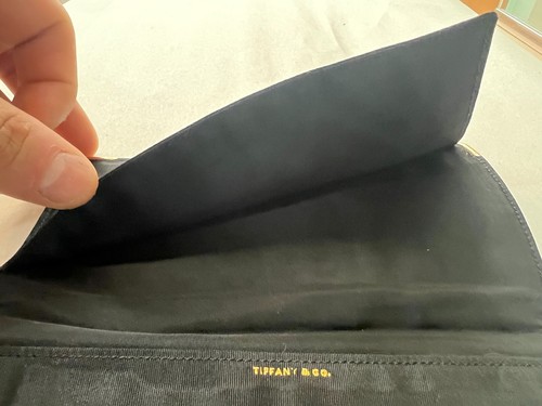 Vintage Tiffany & Co. 14KT Gold Black Silk Pocket Book Wallet Art Deco ~1920s - Picture 6 of 13