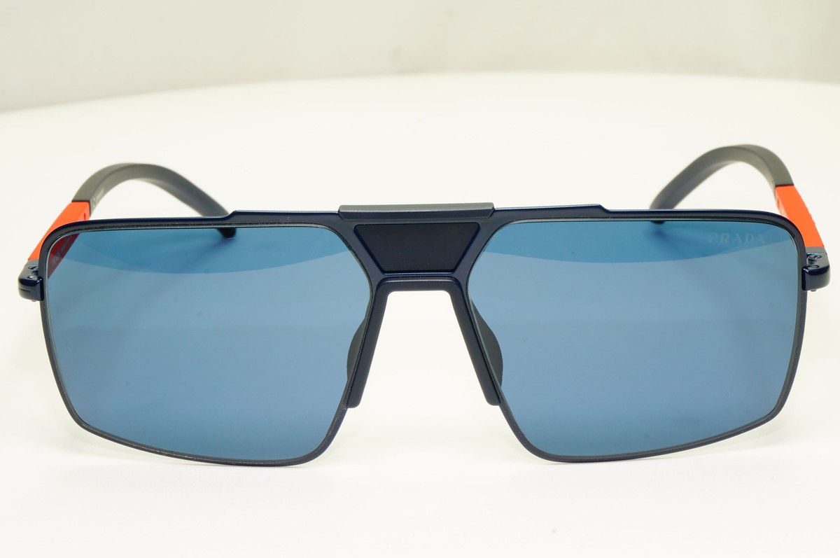 Prada Blue Square Sunglasses Mens Square Red Designer SPS 52X