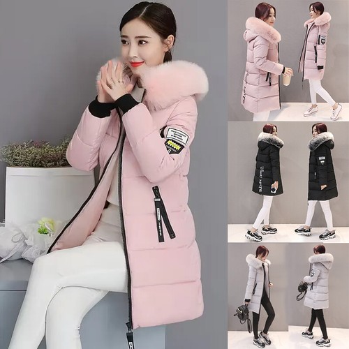 Winter Womens Hooded Parka Jackets Chunky Puffer Coat Ladies Warm