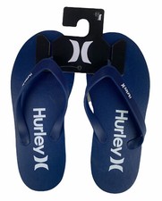 NEW Hurley One and Only Mens Flip Flop Sandals Thong Solid Dark Blue Navy White