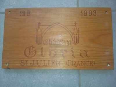 1 Estampe Bois Façade Caisse De Vins Château Gloria St Julien 1983 - Photo 1/4
