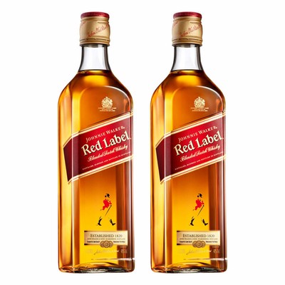 Johnnie Walker Red Label Blended Scotch Whisky 2er Alkohol Flasche 40% 1 L