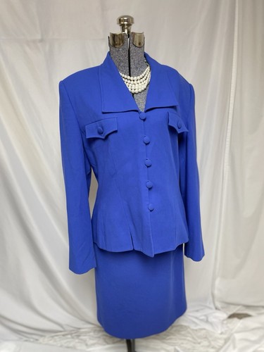 NEW LE SUIT Skirt Suit Size 16 Fits Like 12 Two Piece Set 32” Waist 26” Length - Picture 5 of 24