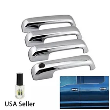 4x Chrome Door Handle Cover Cap Trim Kit No SMKH For 2017-2020 Ford F-250/F-350