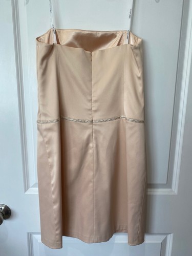Vintage Saks Wäsche Shelli Segal Pfirsich trägerlos Cocktail Partykleid Gr. 12 - Bild 4 von 7