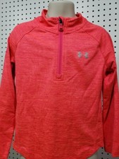 Girls Kids Youth Under Armour 3/4" Zip Pullover NEW Long Sleeve Penta Pink 5