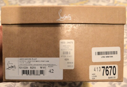 NUEVO EN CAJA Christian Louboutin Arpoador Donna Suela Transparente Rojo Gamuza Zapatillas Para Hombre 42 9 - Imagen 6 de 12