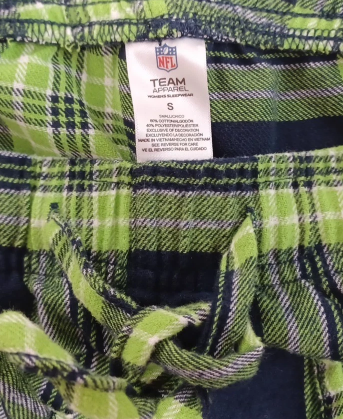 Seattle Seahawks NFL Men's Women's Sz S Lounge Flannel Plaid Pants PJ Bottoms - Image 4 of 4