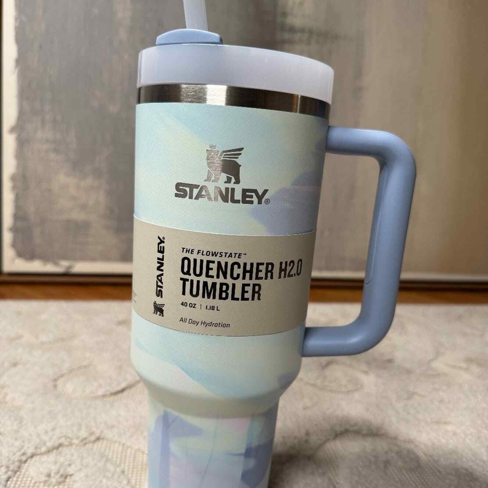 STANLEY Cup Quencher H2o Tumbler 40 OZ Cool Serene Brushstroke NWT-image