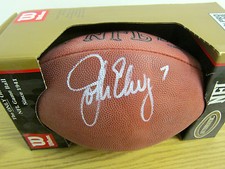 JOHN ELWAY AUTOGRAPHED  NFL WILSON FOOTBALL DENVER BRONCOS HOF SCORE BOARD