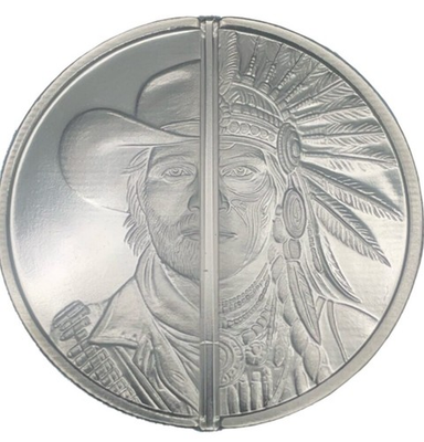 #ad Western Warrior Divisible 1 oz .999 Fine Silver Art Round in capsule $84.89
