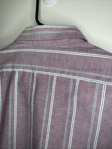 VTG Arrow Brigade Men's Fitted Button-Down Shirt Size 16.5 (34/35) Red Striped - Picture 10 of 13