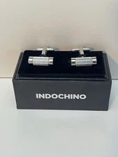 Indochino Silver Cylinder Cufflinks – Men’s Bullet Back, New in Box