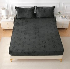 Velvet Fitted Sheet Queen King Bed with 2 Pillowcase Velvet Mattress Cover