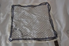 NWT - Authentic GUCCI White Silk Horsebit Logo 26" x 26" Scarf