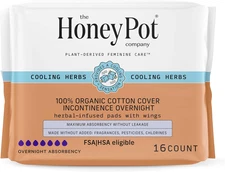 The Honey Pot Company - Herbal Pads for Women - Organic Incontinence Overnight w