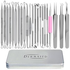 22 Pcs Pimple Popper Tool Kit 410 Stainless 1 Count Pack of 22 , Silver