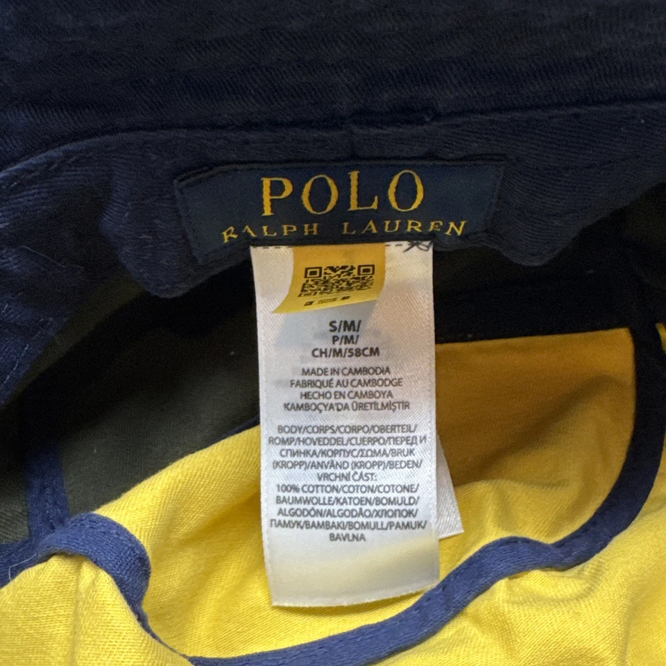 Polo Ralph Lauren 男式 S/M 小马帽蓝色/黄色/绿色色块桶 — 第 4/4 张图片