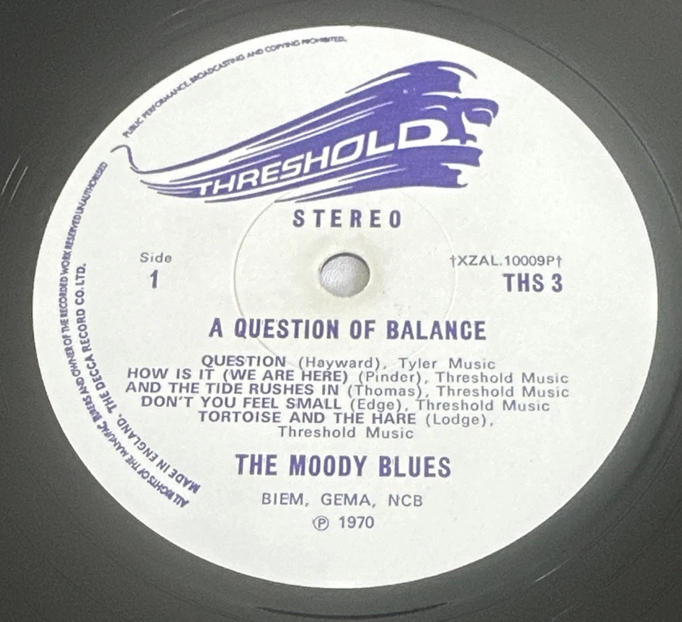 The Moody Of Blues A Question Of Balance 1970 Threshold THS 3 Vinyl Lp VG+/ EX - Image 4 of 4