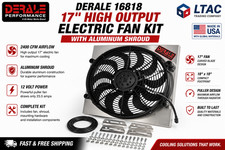 Derale 16818 High Output 17 Electric Cooling Fan Kit Aluminum Shroud 2400 Cfm