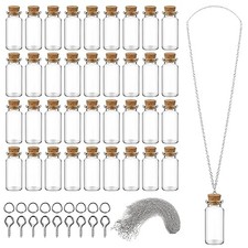 50 Pcs 10 ml Mini Glass Bottles Jars with Cork Potion Bottles