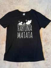 Women’s Black Hakuna Matata Shirt Simba Timon Pumbaa Size Medium