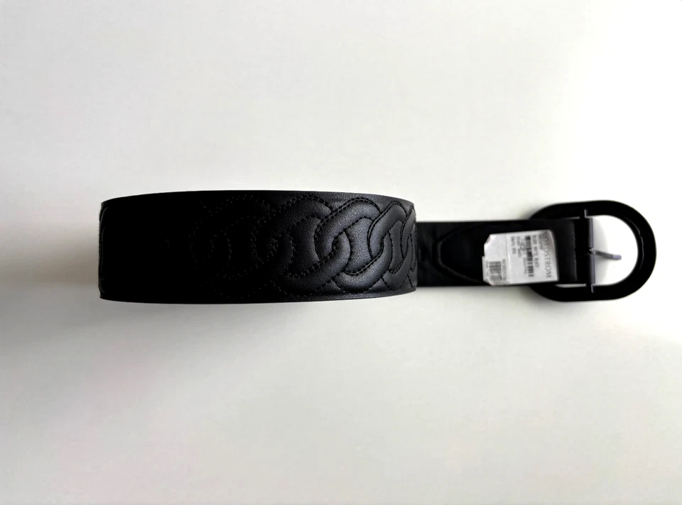 Cinturón y hebilla Rebecca Minkoff acolchado de cuero sintético negro nuevo con etiquetas para mujer pequeño” Foto 4 de 4