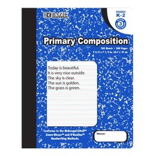 BAZIC 100 Sheets Primary Ruled Blue Marble Composition Book, Elementary Grade