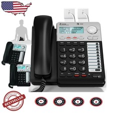 ATT 2-Line Corded Telephone, Black, Speakerphone, Caller ID History, 3-Way Conf