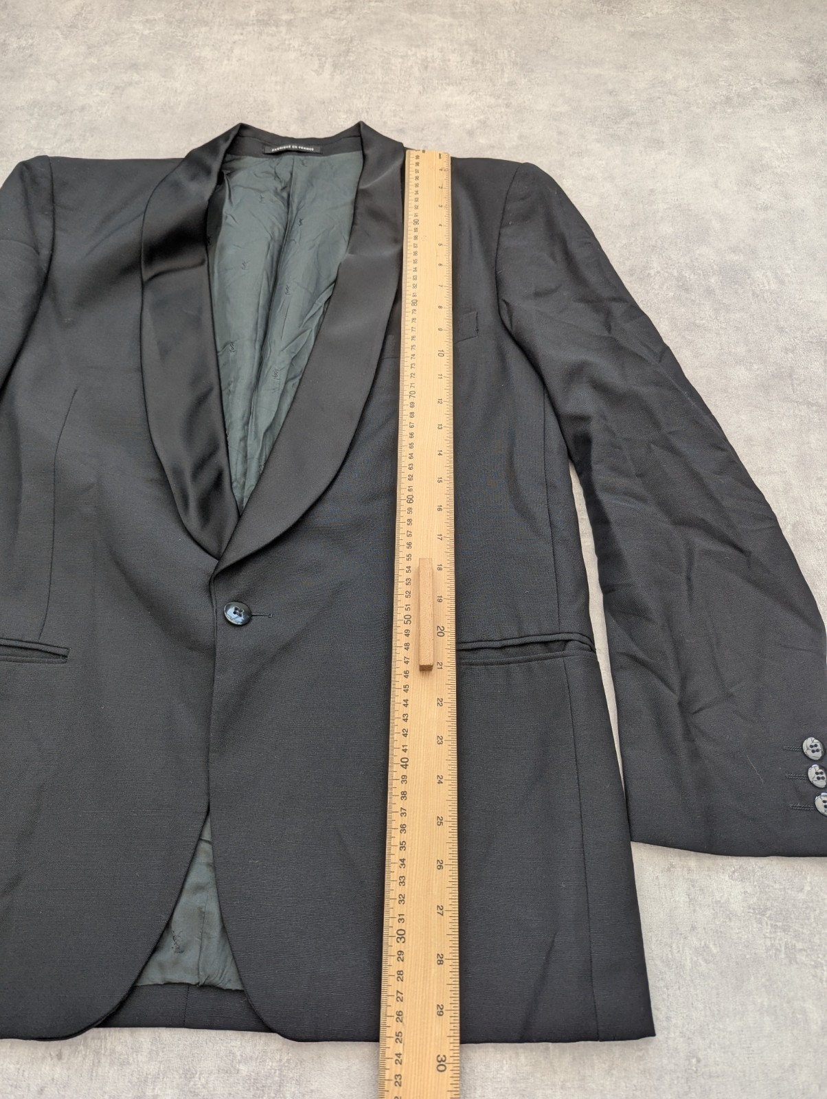 Yves Saint Laurent Giacca Uomo 46 Scialle Lana Tuta Formale Made in France Tuxedo