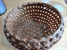RATTAN WICKER 6 SIDED BASKET IN BROWN