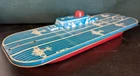 Vintage 1940-50s TIN WOLVERINE AIRCRAFT CARRIER & 5  Vintage Barclay Airplanes