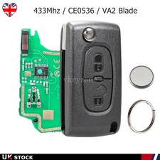 Replacement 2Button Flip Car Key VA2 Blade For Citroen C2 C3 Berlingo Remote Fob