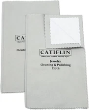 2Pcs Large Silver Polishing Cloths, 100% Cotton Jewelry Cleaning Cloths (10" X 1