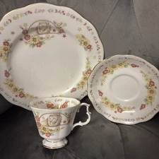 Vintage Royal Albert Bone China Zodiac Series Leo Tea Cup & Saucer & Plate