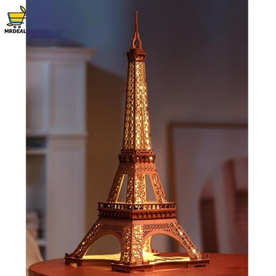 Architektur Paris Eiffelturm 3D Puzzle Holz - 164 Teile mit Beleuchtung, 53 cm