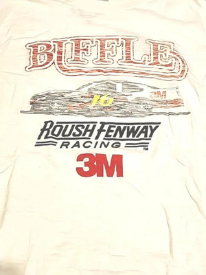 rip Vintage Greg Biffle #16 500 t shirt white men K1332