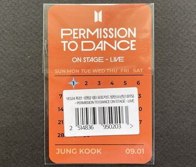 BTS-PERMISSION TO DANCE ON STAGE-LIVE YES24 POB PHOTO CARD JIN