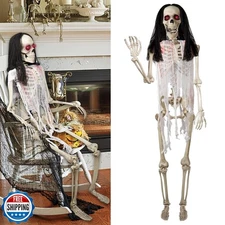DR.DUDU Halloween Skeleton 5.4 Ft Full Body Posable Joints, Realistic Life Si